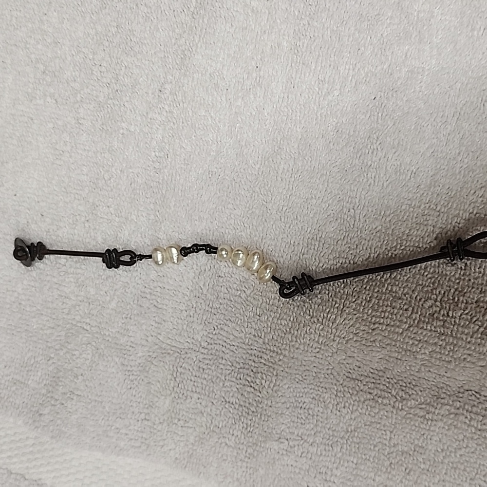 Silpada Leather and Freshwater Pearl Bracelet